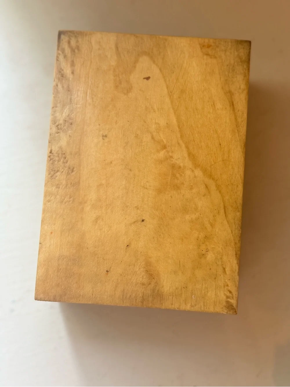 VTG Hand Carved Wood Hibiscus Trinket Box